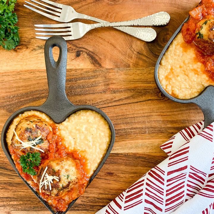 Chicken Parm Meatballs & Grits
