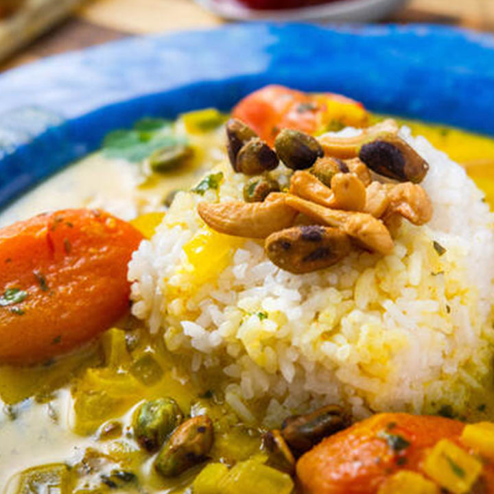 Tomato Curry in Saffron Coconut Sauce
