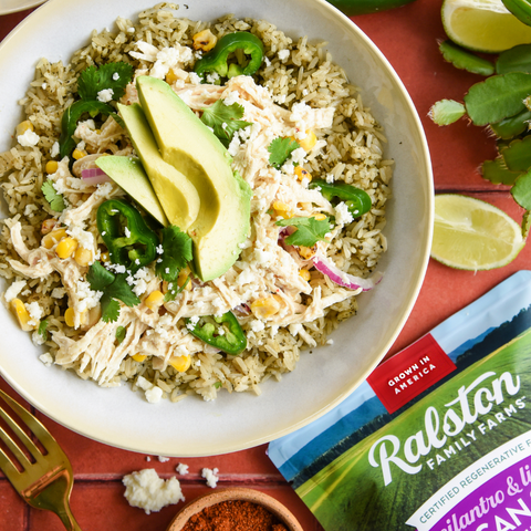 5-minute Street Corn Chicken Rice Bowl