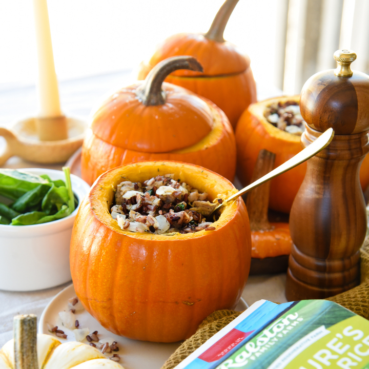 Sausage & Rice Stuffed Pumpkins
