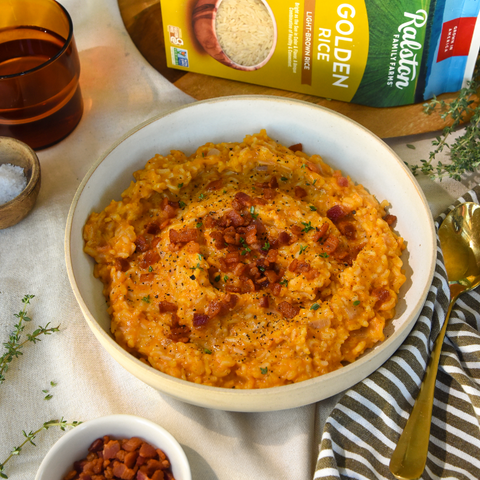Easy Pumpkin Risotto with Bacon