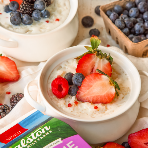 Easy, 5-ingredient Rice Pudding with Fresh Berries 