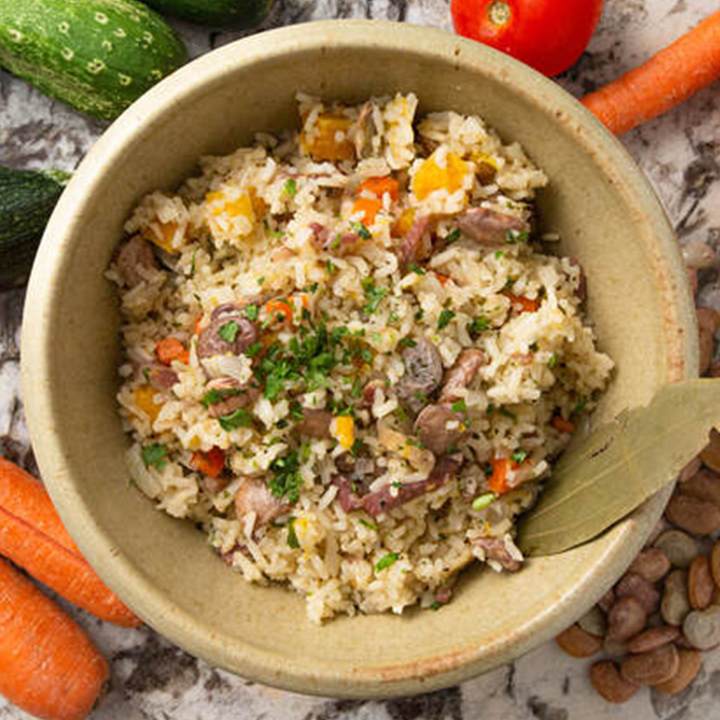 Butternut Squash and Field Pea Pilau recipe served in bowl