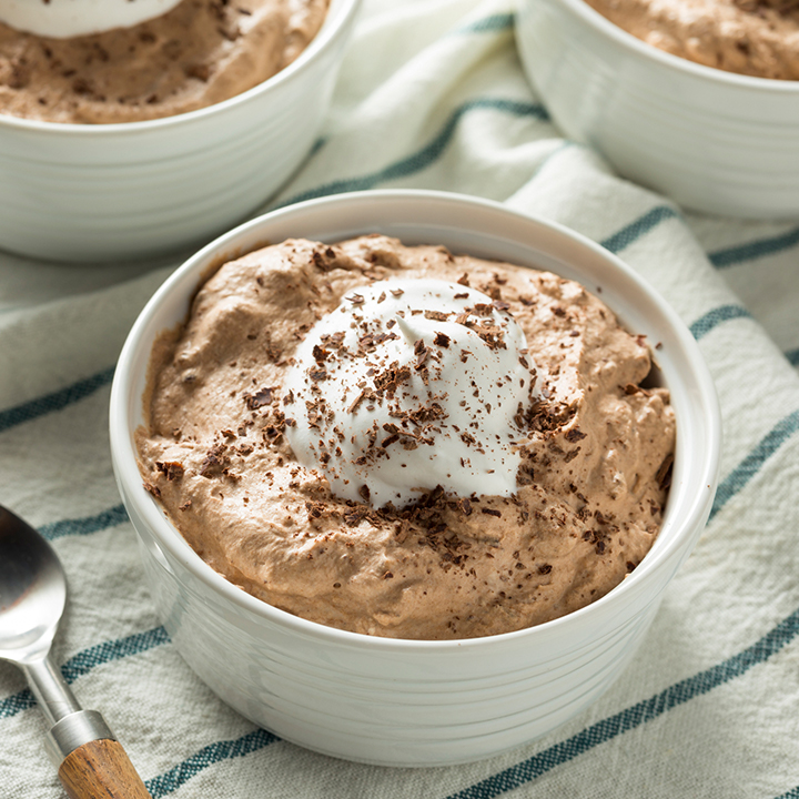 Chocolate and Peanut Butter Rice Pudding recipe served in a bowl