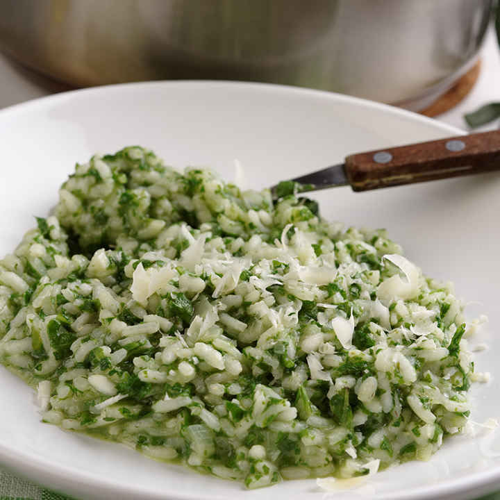 Emerald Basmati with Basil recipe served on plate