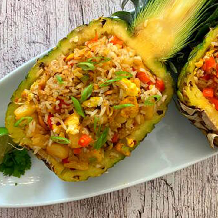 Pineapple Fried Rice recipe served on plate