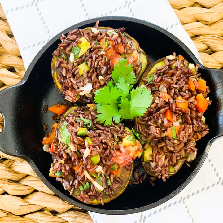 Red Rice Salsa recipe served in dish