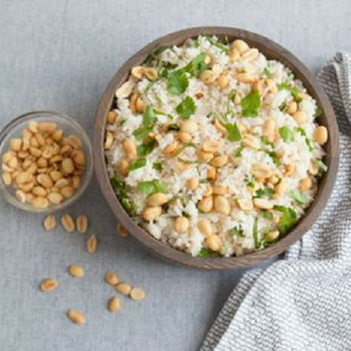 Spicy Thai Peanut Rice recipe served in bowl