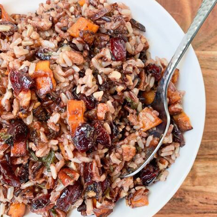 Sweet Potato Rice Pilaf recipe served on plate