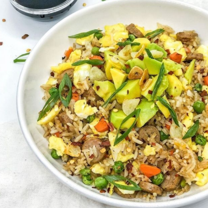 fried rice dish served on plate