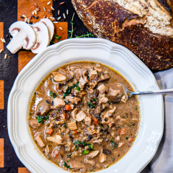 cooked soup in a bowl with rice