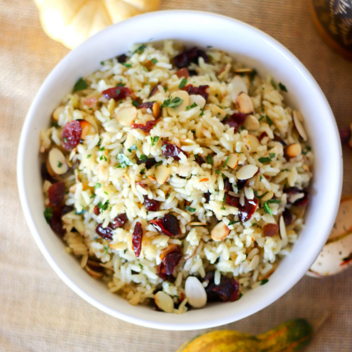 rice casserole in a bowl